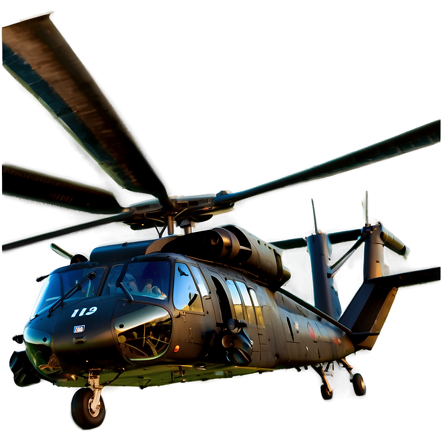 Black Hawk Helicopter Hovering Png Xrj88