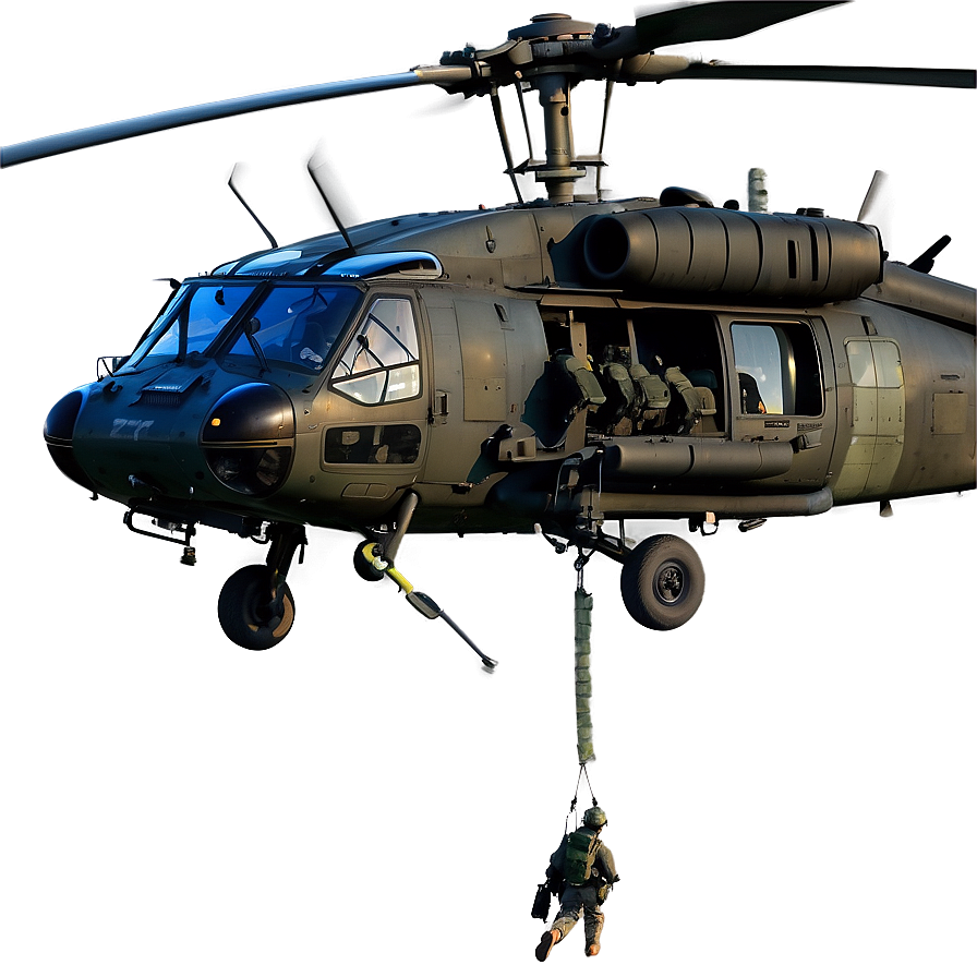 Black Hawk Helicopter Side View Png Afg