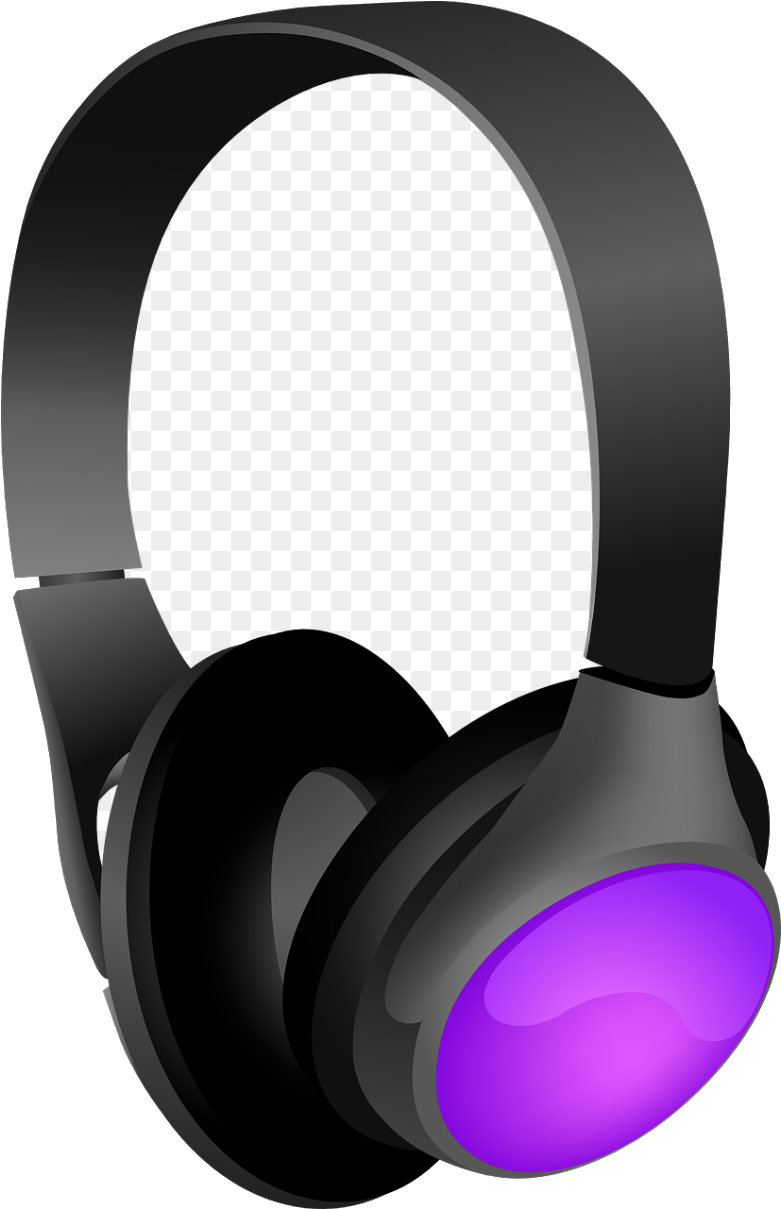 Black Headphones Transparent Background