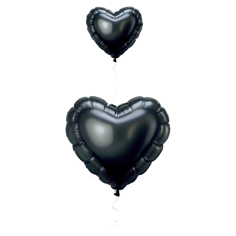 Black Heart Balloon Png 06272024