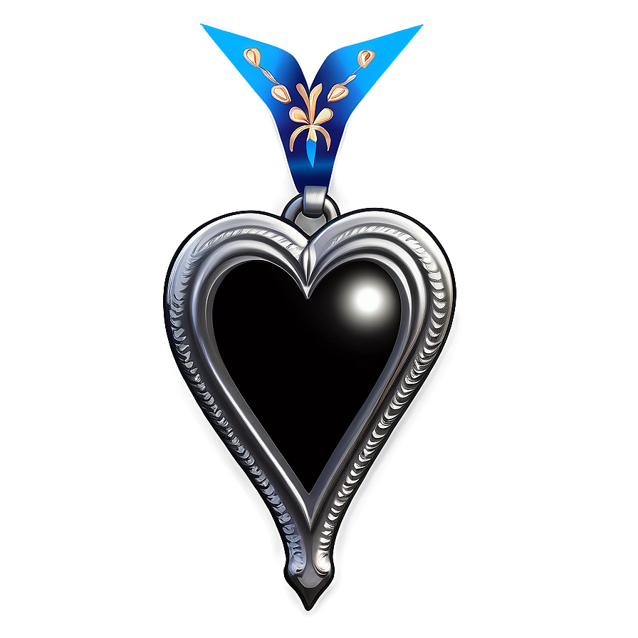 Black Heart Decoration Png Qnm32