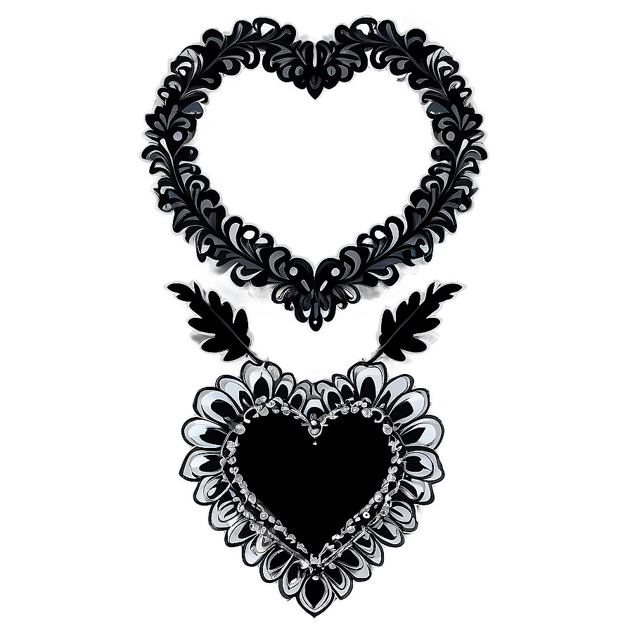 Black Heart Garland Png Yao90