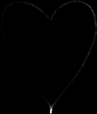 Black Heart Outlineon Dark Background