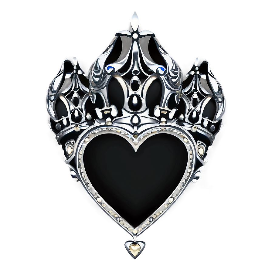 Black Heart With Crown Png Ldq89