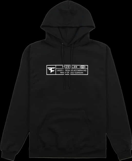 Black Hoodiewith Graphic Print