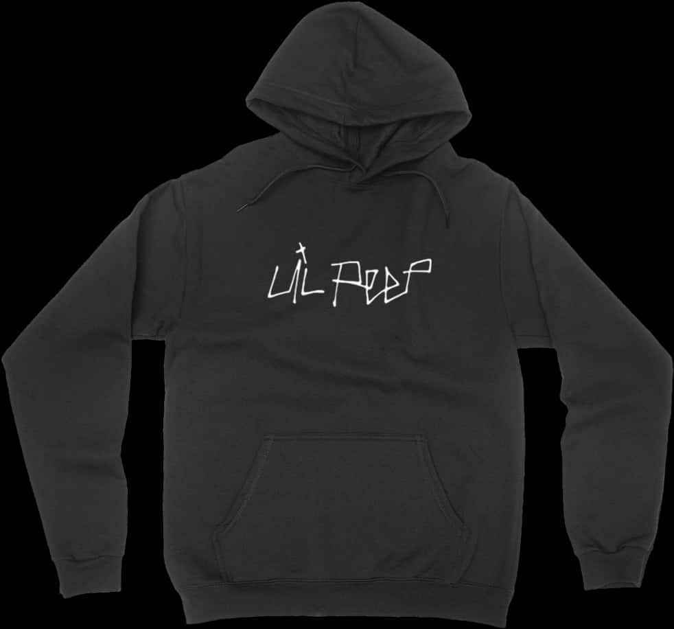 Black Hoodiewith White Graphic Design