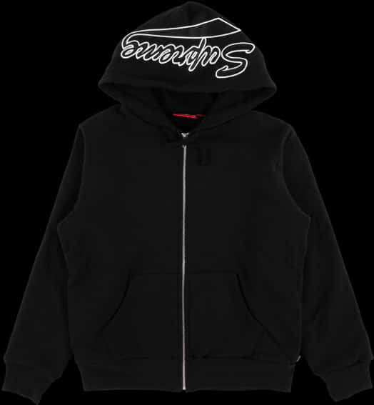 Black Hoodiewith White Logo