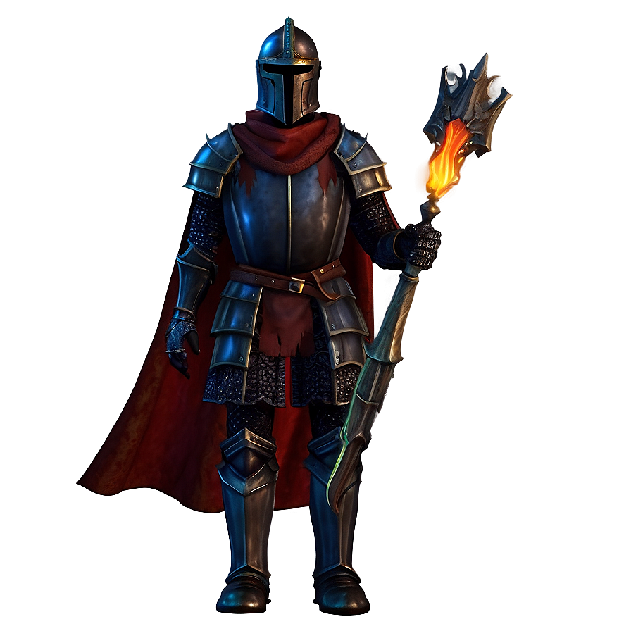 Black Knight With Fire Background Png Xkb66