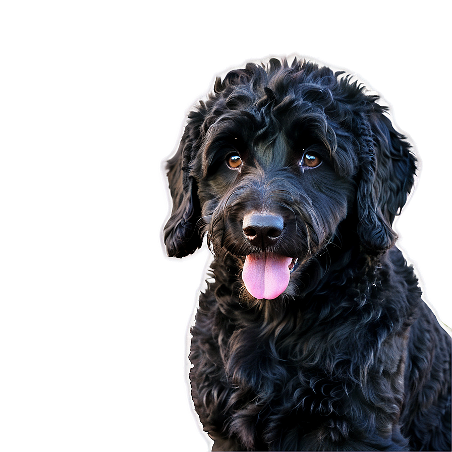 Black Labradoodle Portrait Png Yvw25