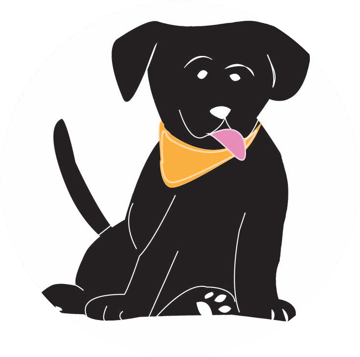 Black Labrador Cartoon Illustration