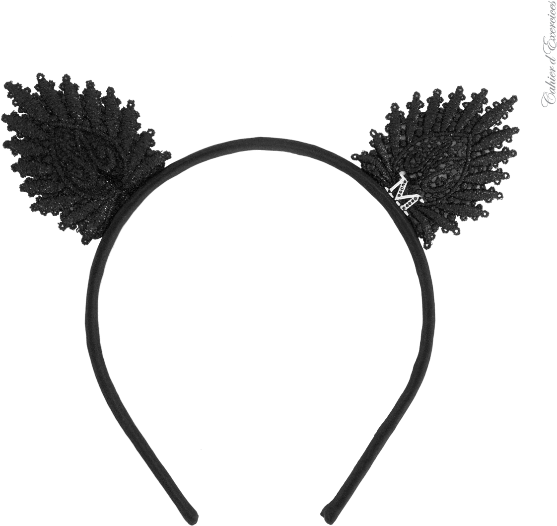 Black Lace Cat Ear Headband