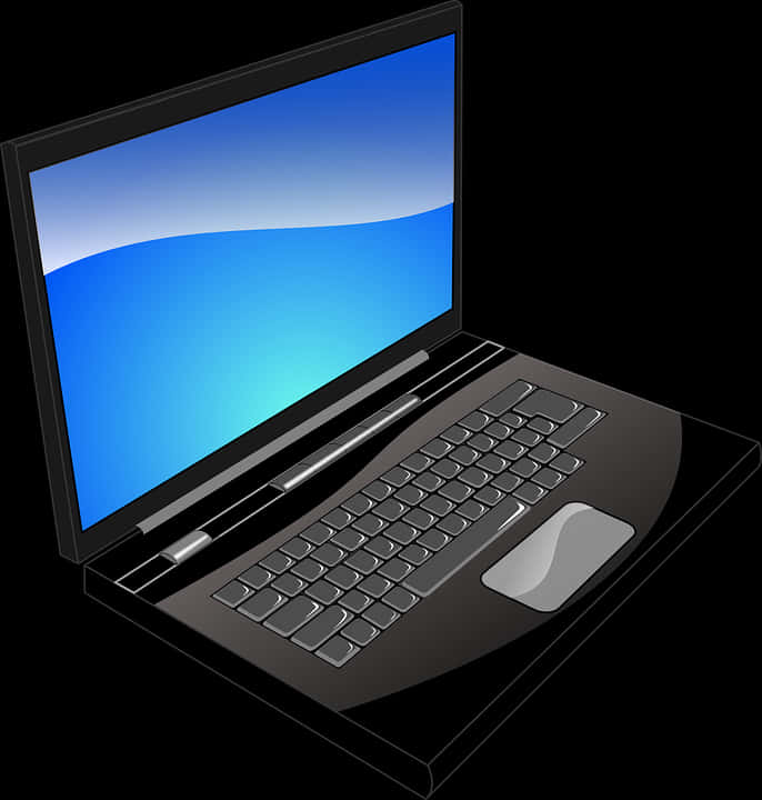 Black Laptop Illustration