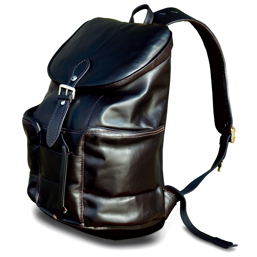 Black Leather Backpack Png Ckh37