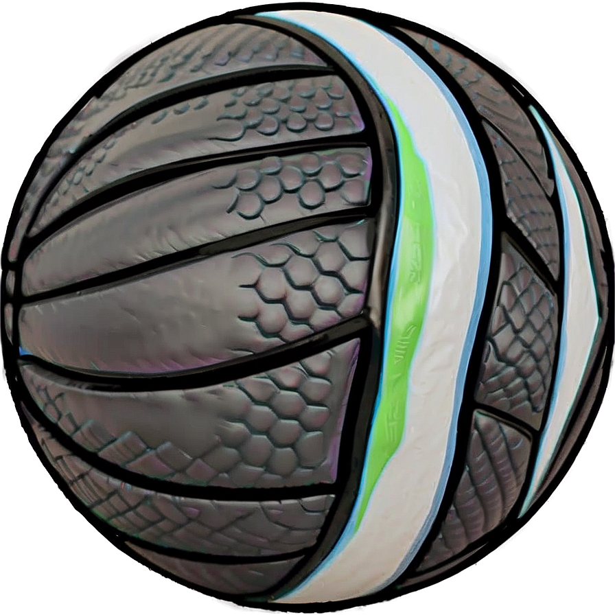 Black Leather Basketball Png 06252024