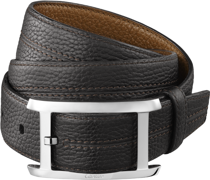 Black Leather Beltwith Silver Buckle