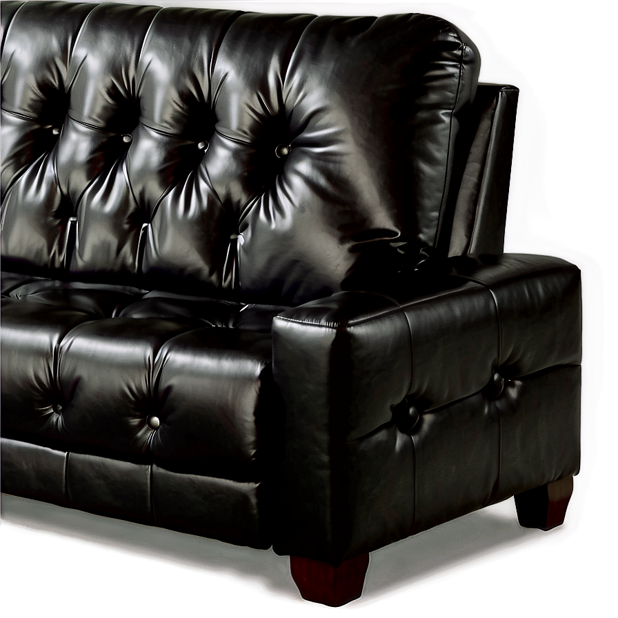 Black Leather Couch Png Sbo94