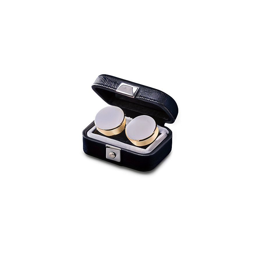 Black Leather Cufflink Box Png Rdy