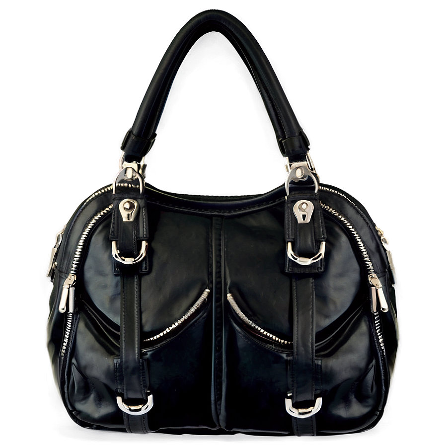 Black Leather Handbag Png 11