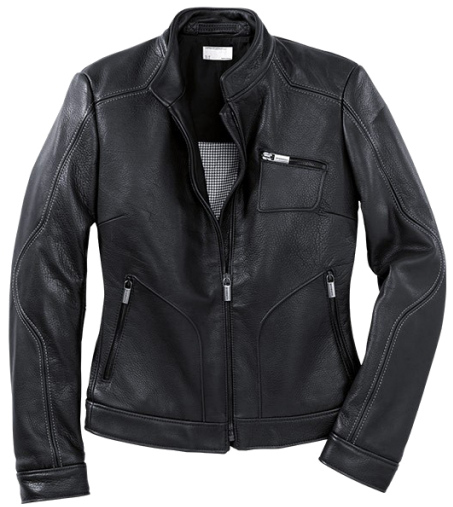 Black Leather Jacket Product Photo