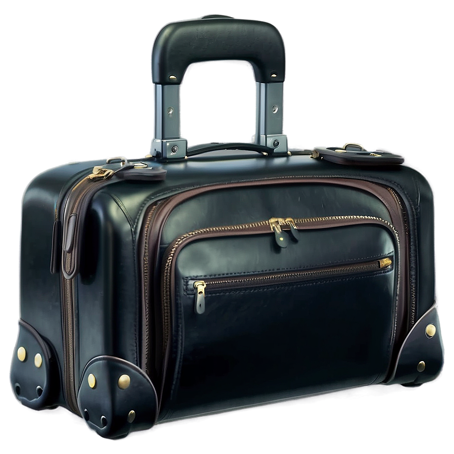 Black Leather Luggage Png Llc