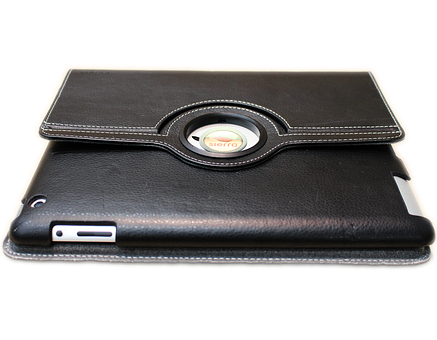 Black Leather Tablet Casewith Stand