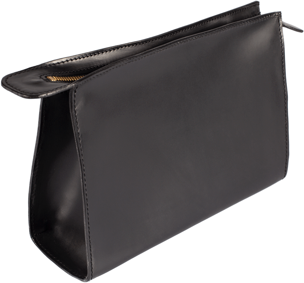 Black Leather Zippered Wallet