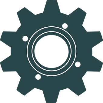 Black Mechanical Gear Icon