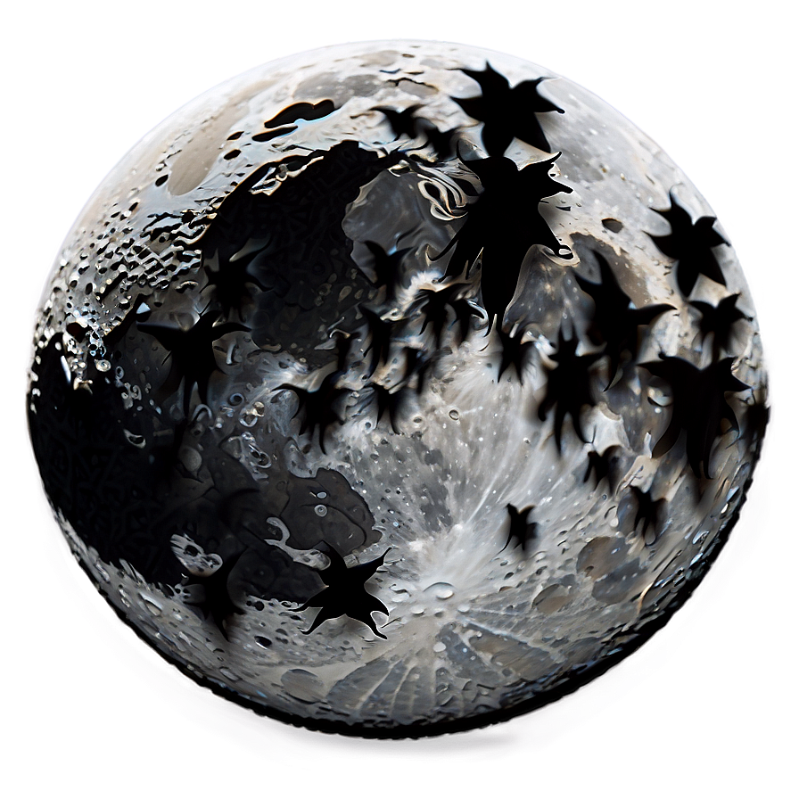 Black Moon With Bats Png Cbg54