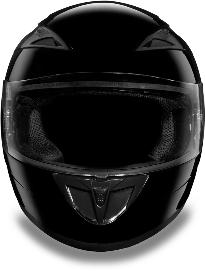 Black Motorcycle Helmet Front View