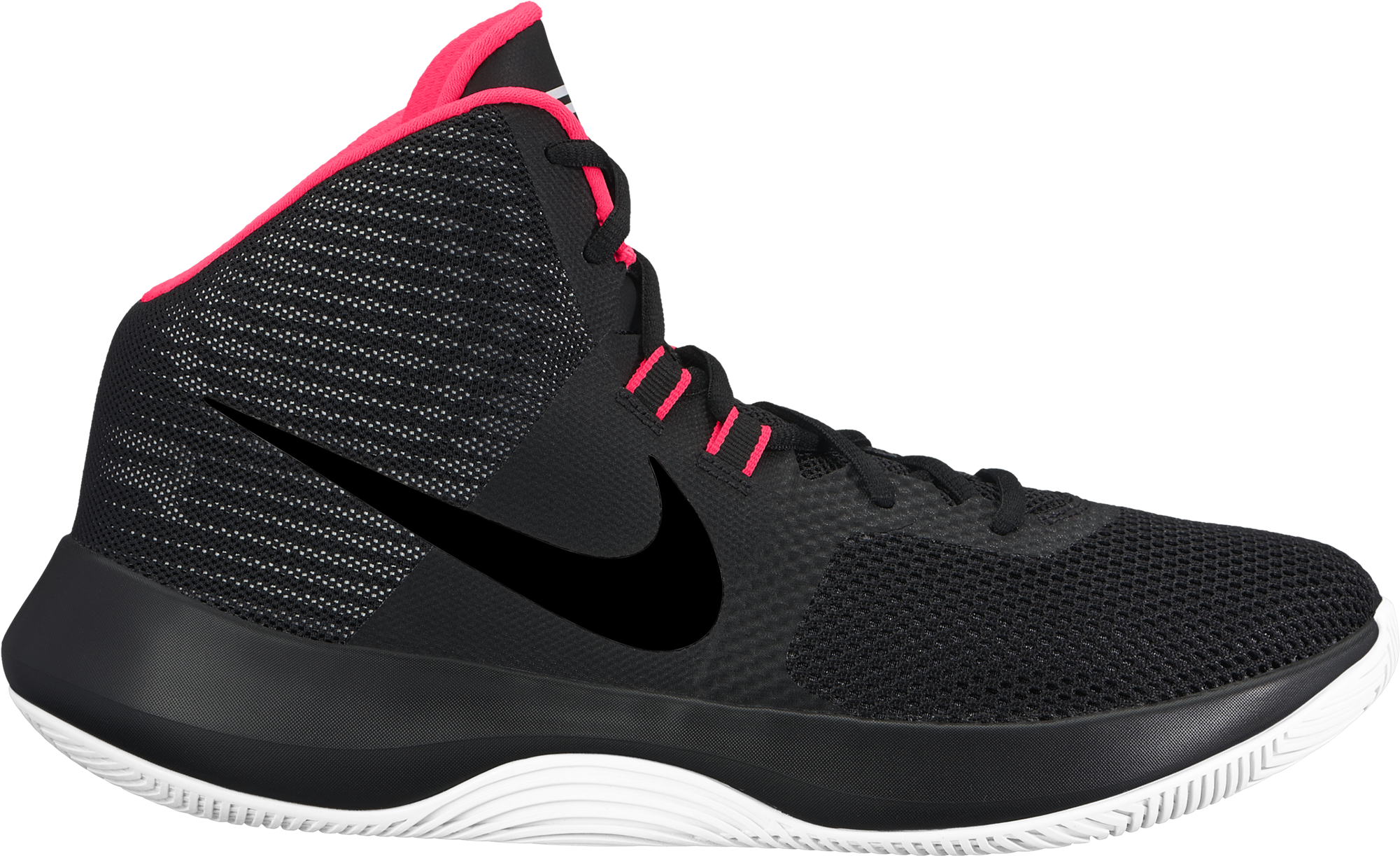 Black Nike Basketball Shoewith Pink Accents