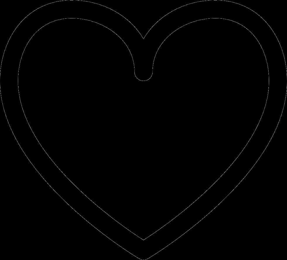 Black Outline Hearton Transparent Background