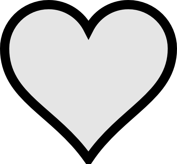 Black Outline Transparent Background Heart