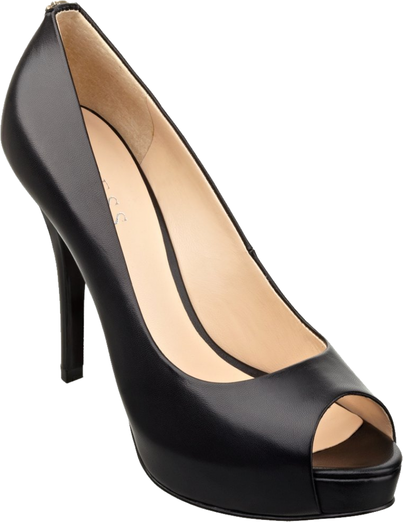 Black Peep Toe High Heel Pump