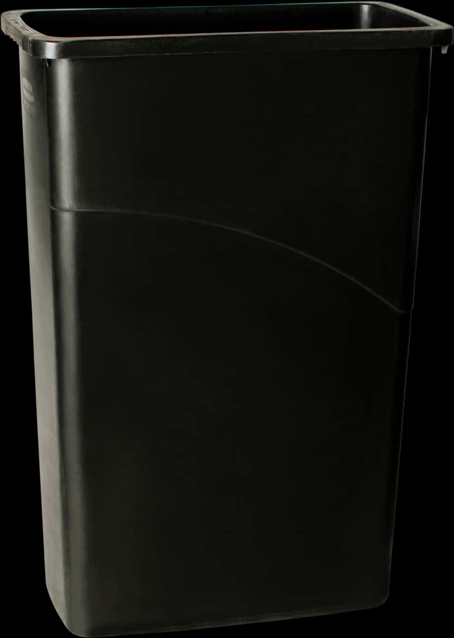 Black Plastic Trash Can Single