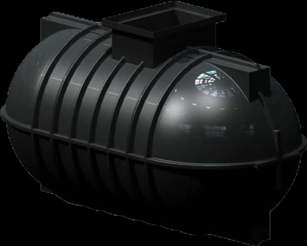 Black Plastic Water Tank3 D Model