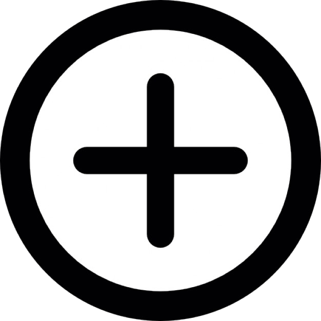 Black Plus Sign Circle Icon