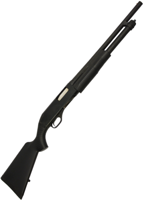 Black Pump Action Shotgun