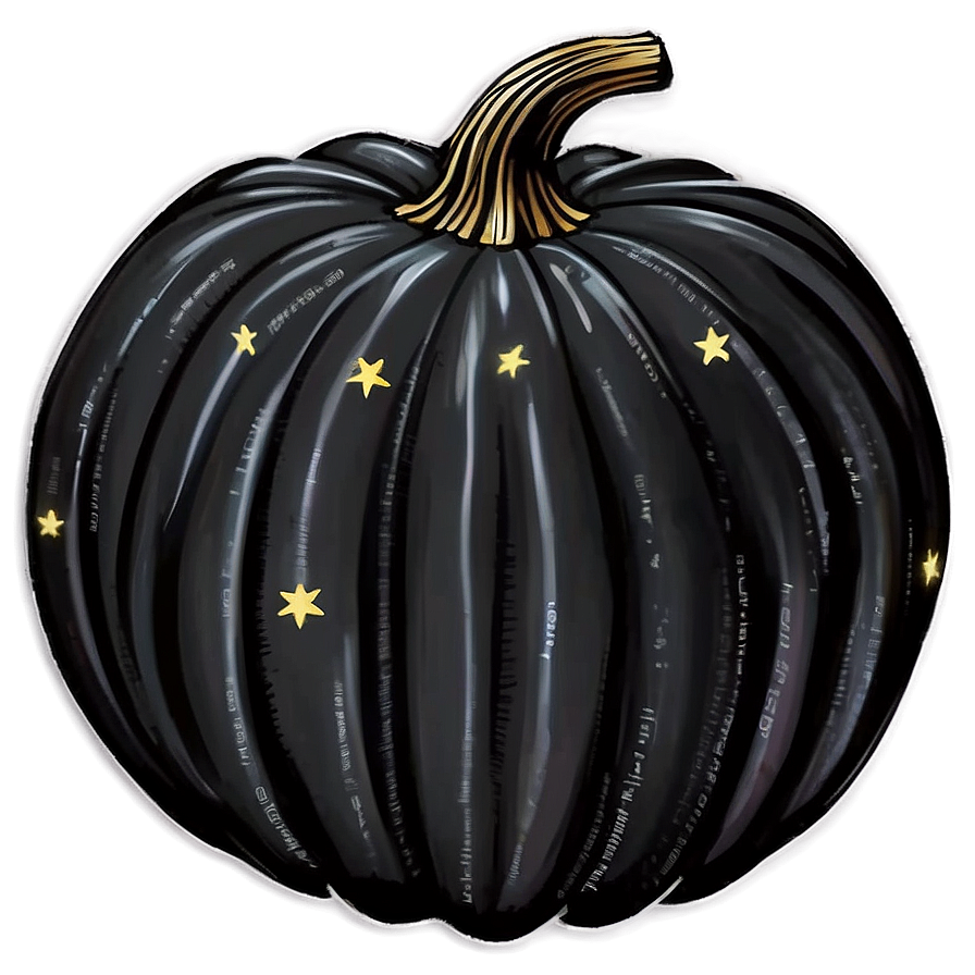 Black Pumpkin Under Stars Png 06282024