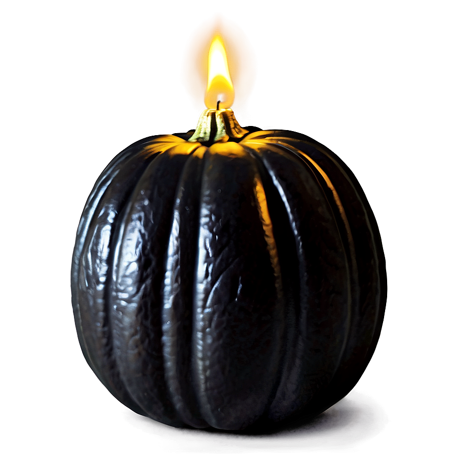 Black Pumpkin With Candle Png 30