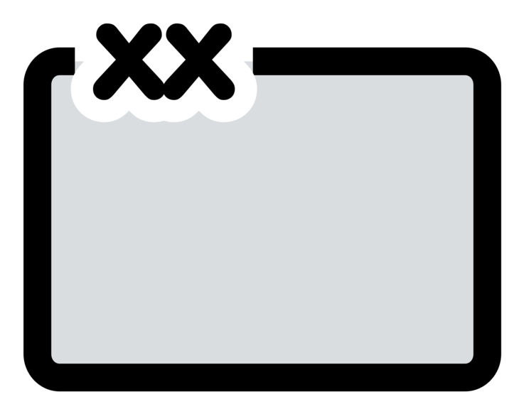 Black Rectangle Error Icon