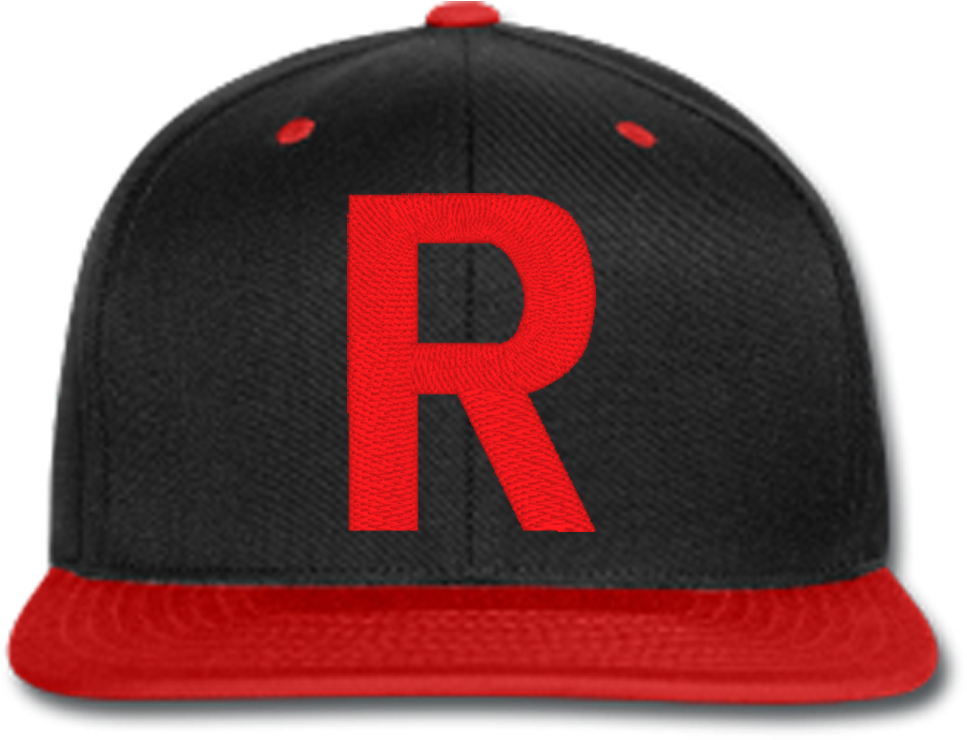 Black Red Capwith Letter R