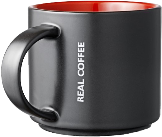 Black Red Coffee Mugwith Text