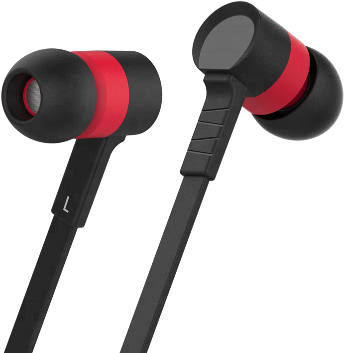 Black Red In Ear Headphones