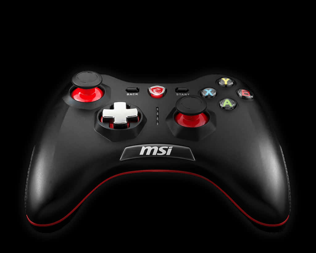Black Red M S I Gaming Controller