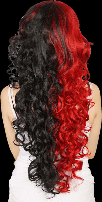 Black Red Ombre Curly Wig