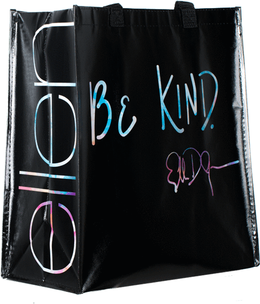 Black Reusable Tote Bag Be Kind Design