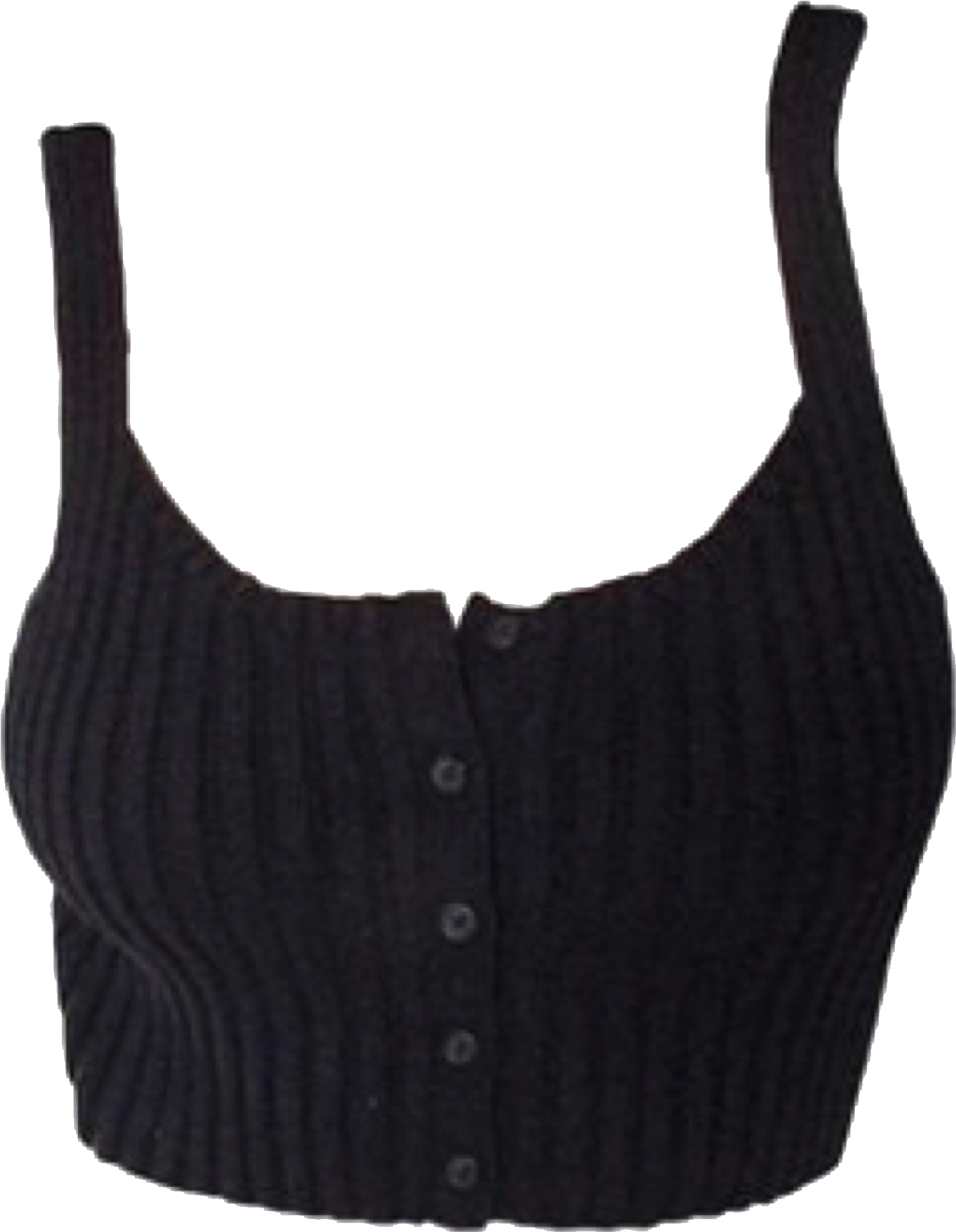 Black Ribbed Crop Top