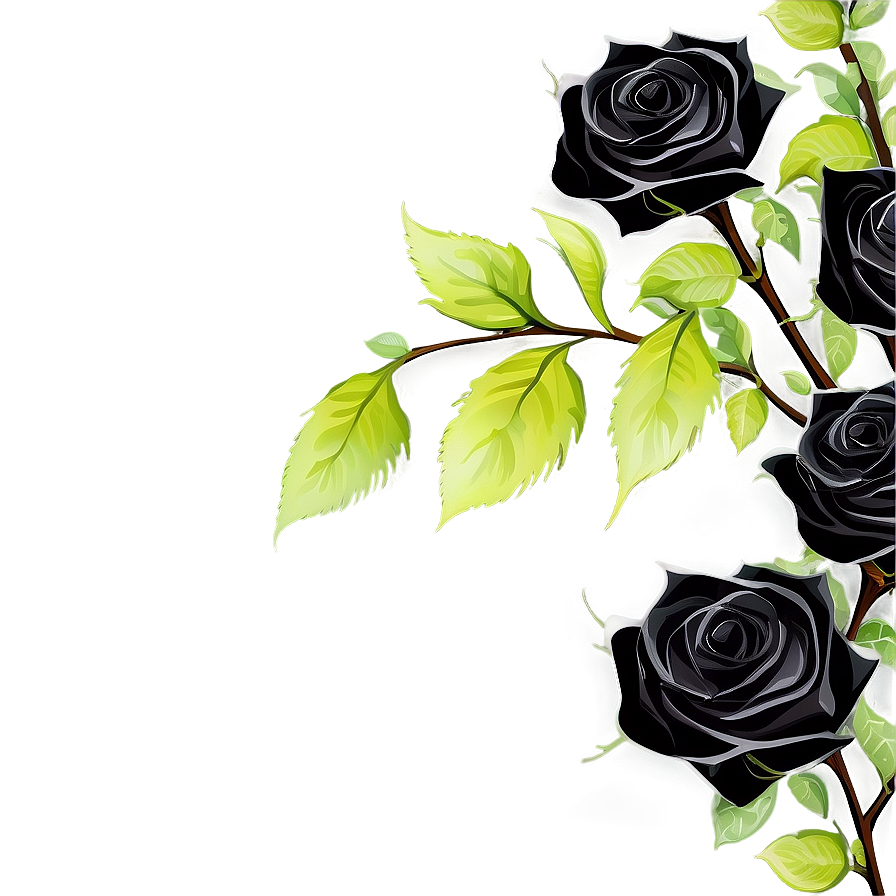 Black Roses Border Png 06212024