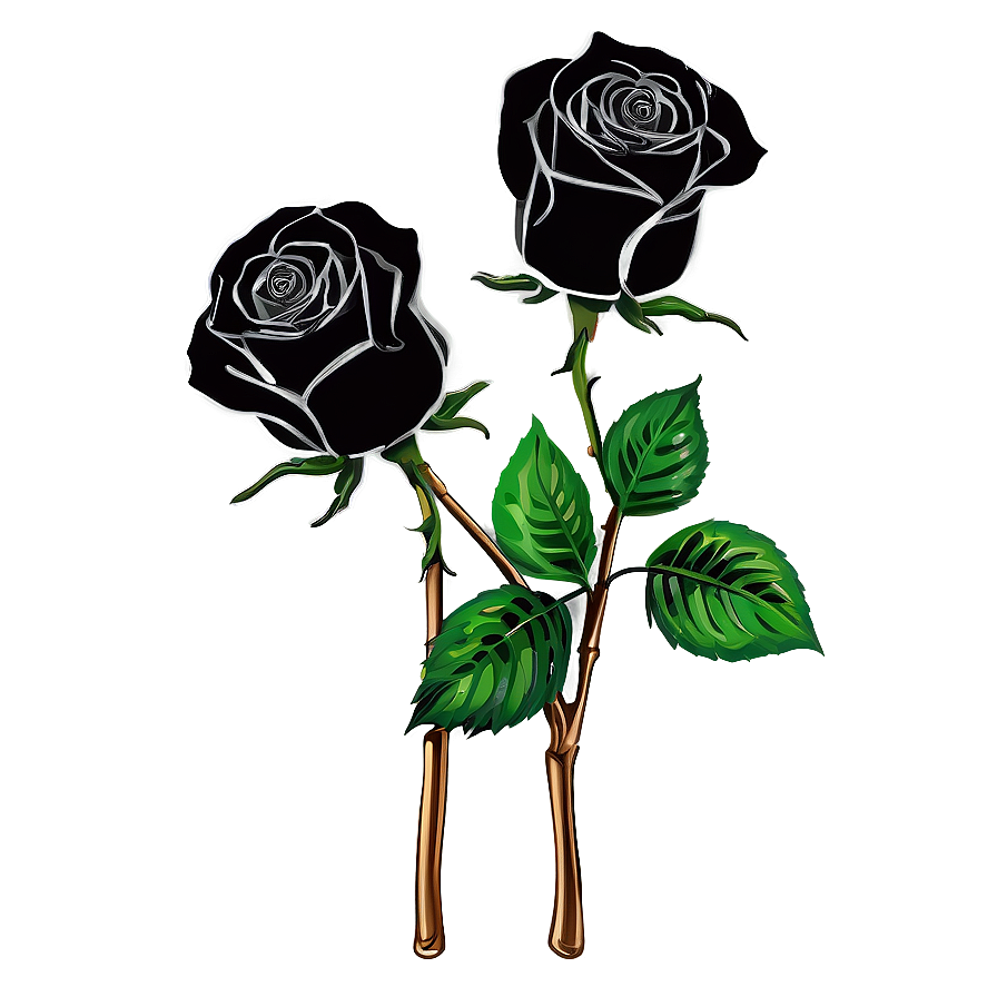 Black Roses Sketch Png 26