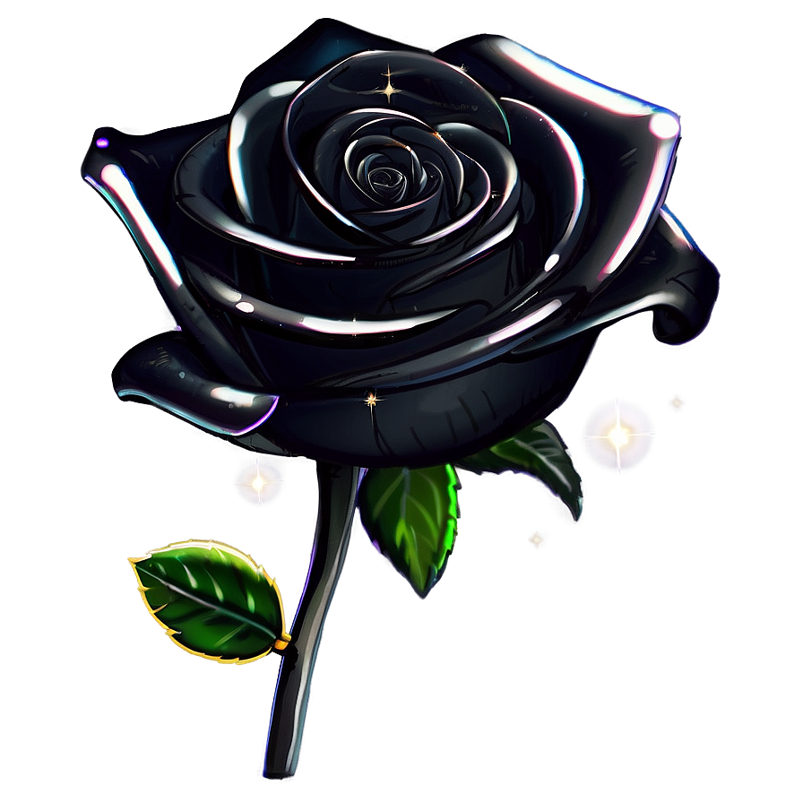 Black Roses With Sparkles Png 06212024